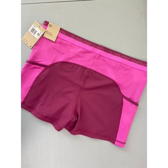 Nike Pro women's XXL pink tight fit compression high rise shorts with pockets - Picture 5 of 6